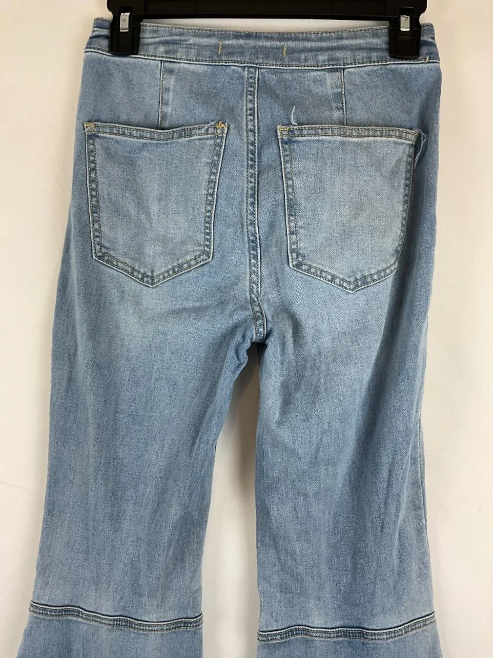 Free People Flare Leg Jeans 25 Blue Raw Hem